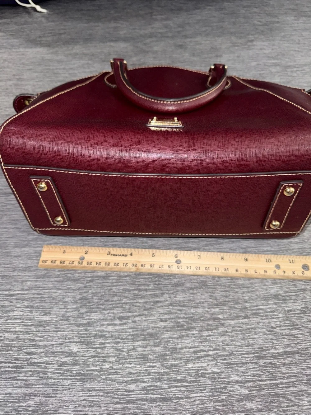 Dooney & Bourke Sydney Burgundy Saffiano Dome Satchel